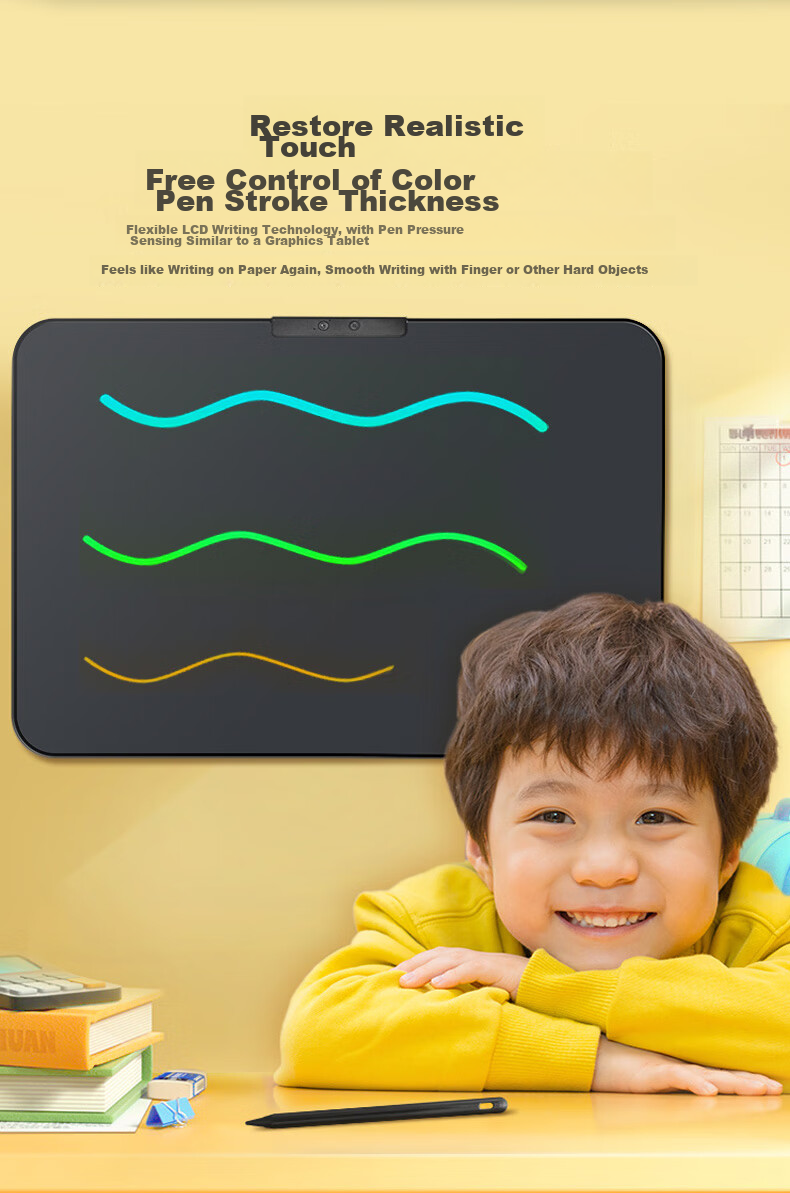 Newsmy 20-Inch Colorful Rechargeable High-Brightness LCD Electronic Whiteboard Writing Pad for Children, Drawing Board, Office Writing Pad, Birthday Gift for Boys And Girls on Children's Day, Black 3
