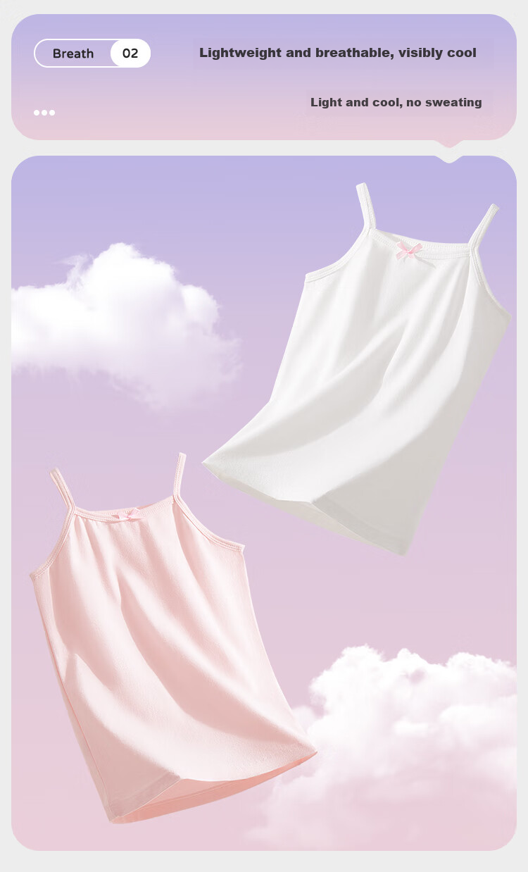 LangSha Children's Tank Top, Girls' Camisole, Thin Spring And Summer Style, Baby Girl Vest, Pink, Size 140 2
