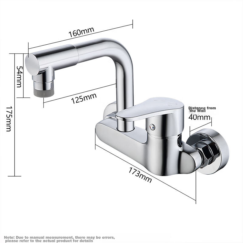 Larsd Wall-Mounted Kitchen Faucet, Hot And Cold Rotatable Sink Mixer Tap for Balcony, LD75032
