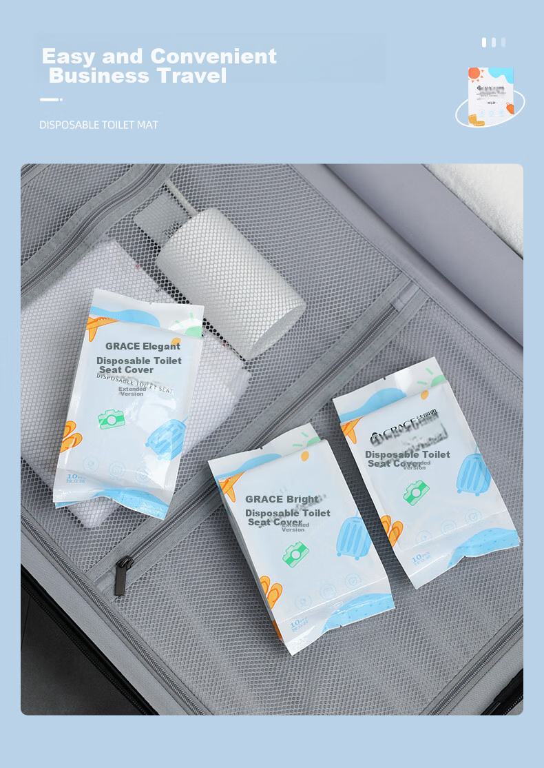 Grace Disposable Toilet Seat Covers, Waterproof, Individually Wrapped, PE Material, 30 Pieces 5