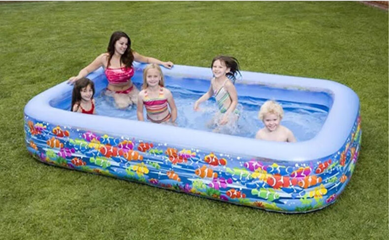 INTEX Rectangular Family Swimming Pool, Inflatable Water Play Pool, Outdoor Playground Children's Toy Gift 58485 3