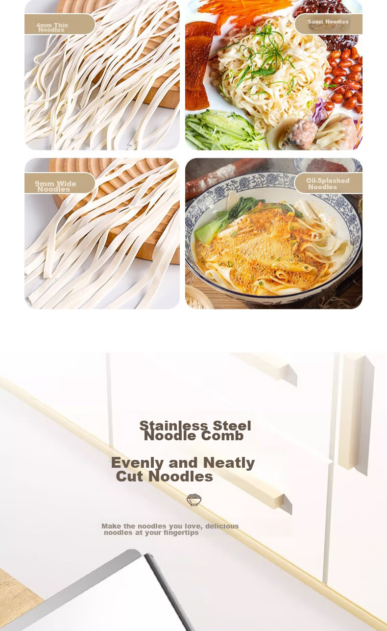 Jingmao Noodle Maker for Home Use, Small Stainless Steel Noodle Press Machine, Hand-Cranked Multi-Functional Dough Roller And Pasta Maker 14