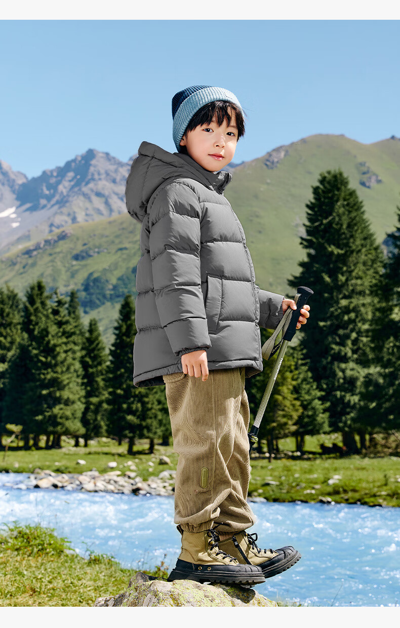 Zuoxi Children's down Jacket, 2025 New Style, Boys' Winter Warm And Cold-Resistant White Duck down Hooded Puffer Coat, Black, Size 150 32