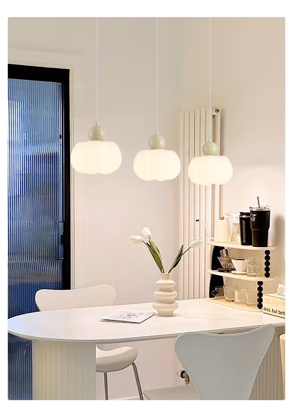 NVC Cream-Style French Romantic Cloud-Shaped Pendant Light, Restaurant Light, Smart Full Spectrum 3-Head Chandelier WHDD48D/G-01 1