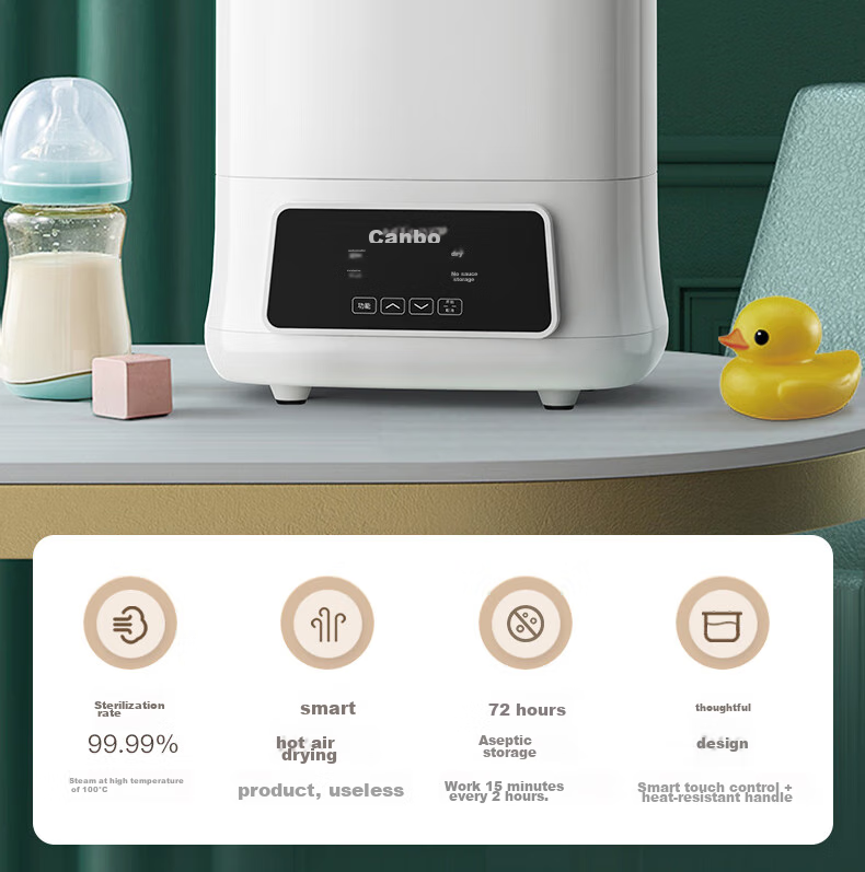 Canbo Baby Bottle Sterilizer Cabinet All-Glass Thermostatic Kettle Sterilizer Milk Frother Warmer 2-in-1 or 3-in-1 Feeding Station 5