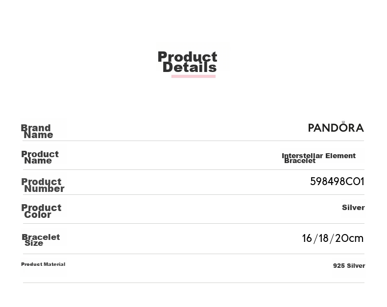 Pandora Starry Sky Bracelet, 925 Silver Meteor, Simple And Versatile, Niche Birthday Gift for Girlfriend 3