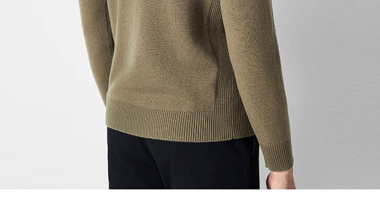 FIRS [100% Wool] Men's Sweater, Long Sleeve, Autumn Business Casual, Soft And Skin-Friendly Pullover Base Layer 25