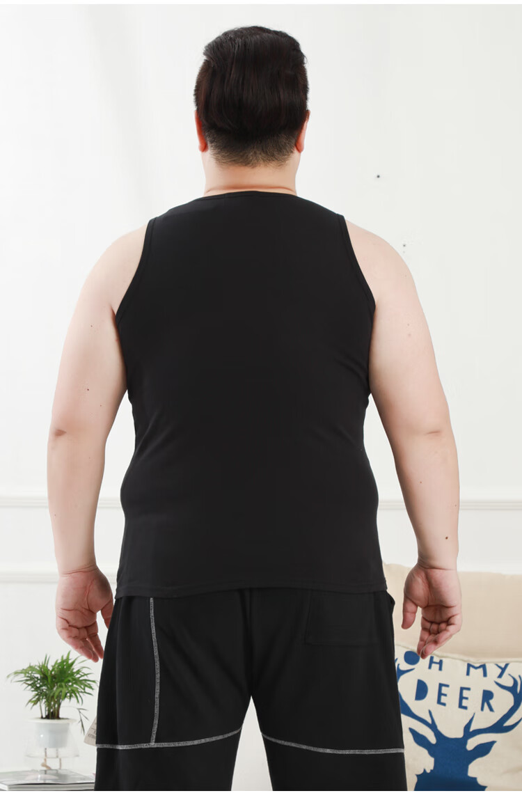 Hengyuanxiang [100% Pure Cotton Plus Size Tank Top] Men's Antibacterial Plus Size Undershirt Camisole Sleeveless Sports Undershirt 13