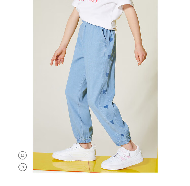 ASK JUNIOR Children's Mosquito-Repellent Pants, Summer 2026 Sport Running Trousers, Fashionable Heart-Shaped Soft Girls' Denim Long Pants 17