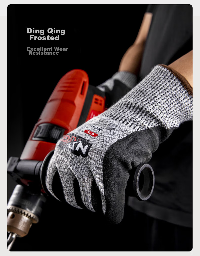 NXG Level 5 Cut-Resistant Gloves, Nitrile Coated Anti-Cutting Non-Slip Wear-Resistant Five-Finger Knife-Proof Work Protection X04-L Size 7