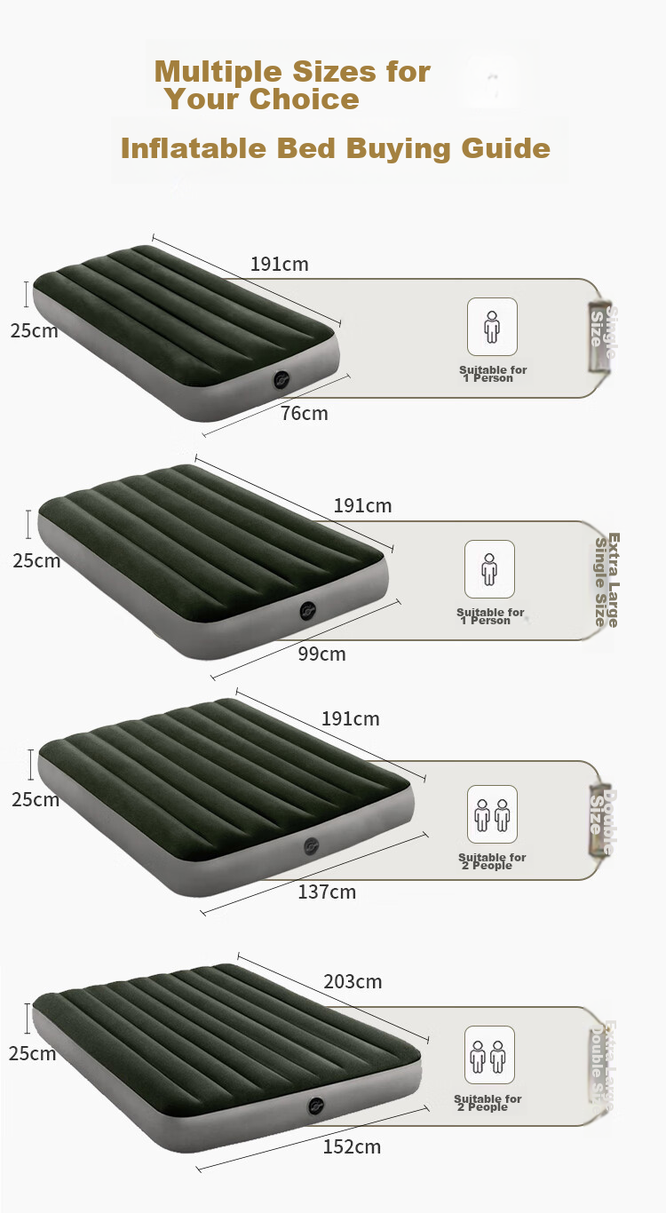 INTEX Automatic Inflatable Mattress, Outdoor Travel Air Bed, Nap Bed, Foldable Home Bed, Tent Moisture-Proof Mat, 64109 12