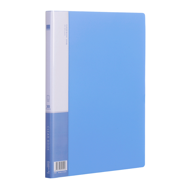 COMIX A4/40-Page Document Folder with Sheet Protectors, Loose-Leaf Binder, Multi-Page File Organizer, Student Exam Paper Subject Storage Pouch, Office Document Protector, Blue EA2004