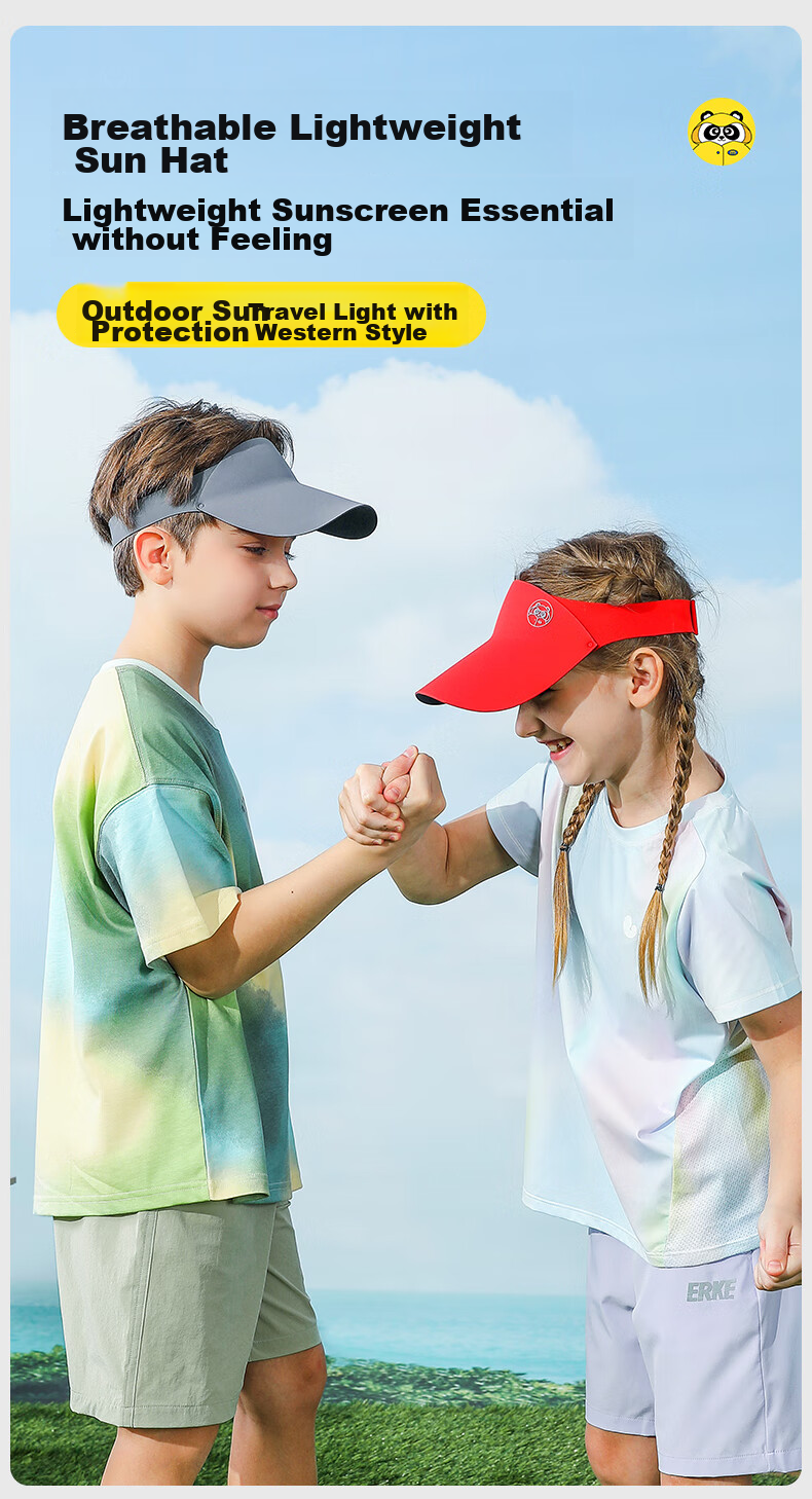 Moremerry Children's Sun Protection Hat, Visor Sun Hat, Face-Covering, Windproof, UV-Resistant, Baseball Cap for Boys And Girls, Sea Salt Blue 1