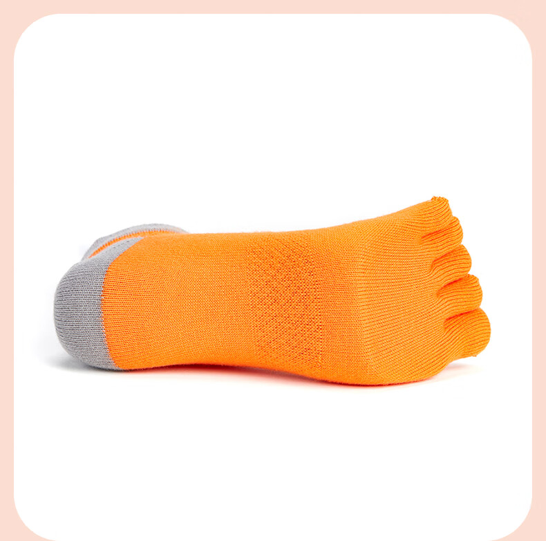 TFO Competition-Grade Quick-Dry Five-Toe Socks, Breathable Running Socks, Outdoor Hiking Trail Socks A2202310 Orange 13