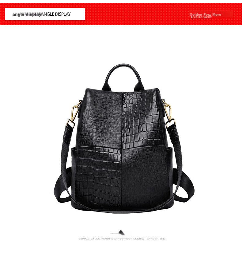 FOXER Leather Women's Backpack, Large Capacity, School Bag, Sports Travel Bag for Women, Valentine's Day Gift 13