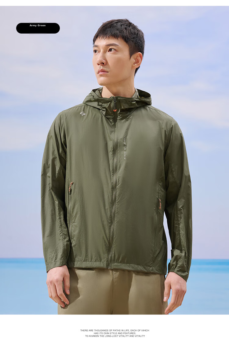 TOREAD Sun Protection Jacket for Men, Spring And Summer Breathable UV-Resistant UPF50+, Skin-Friendly Clothing, Outdoor Water-Repellent Sun Protection Thin Coat 12