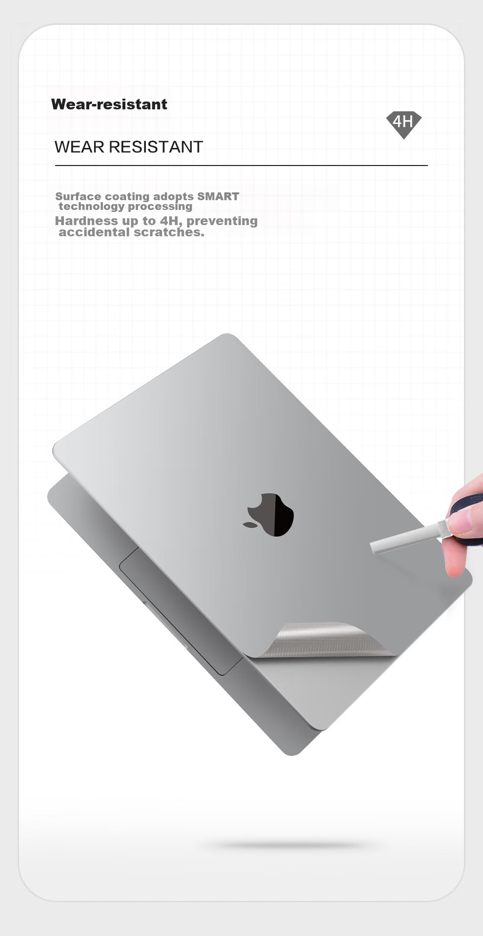 Jichuan Apple MacBook Pro 14-Inch M5/4/3/2 Body Protective Film for 2026/25/24/23 Models, Laptop Shell Cover, 3M Adhesive Sticker, Gray 5