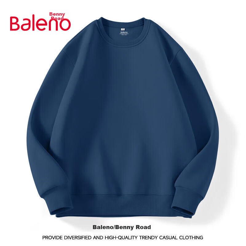 Baleno Loose Round Neck Sweatshirt for Men, Spring And Autumn Trendy Oversized Plus Size Top, Casual Versatile Solid Color Jacket for Me 28