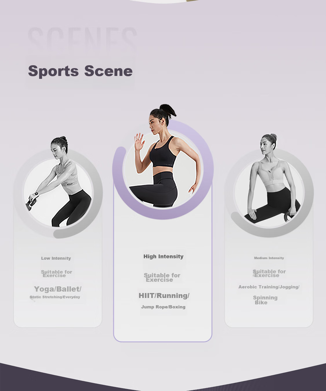 Keep High-Intensity Sports Bra, Anti-Sagging, Side Support, Training Bra for Running, Summer Wear, Shock-Absorbing, Milkshake Purple, XL 3