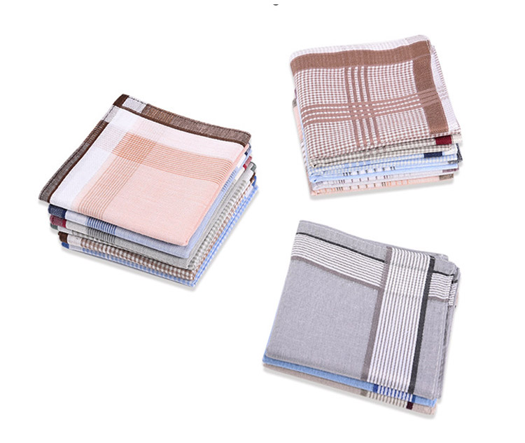 GLO-STORY 3-Pack Cotton Couple's Universal Handkerchief, Light Classic Style MSP014074 2