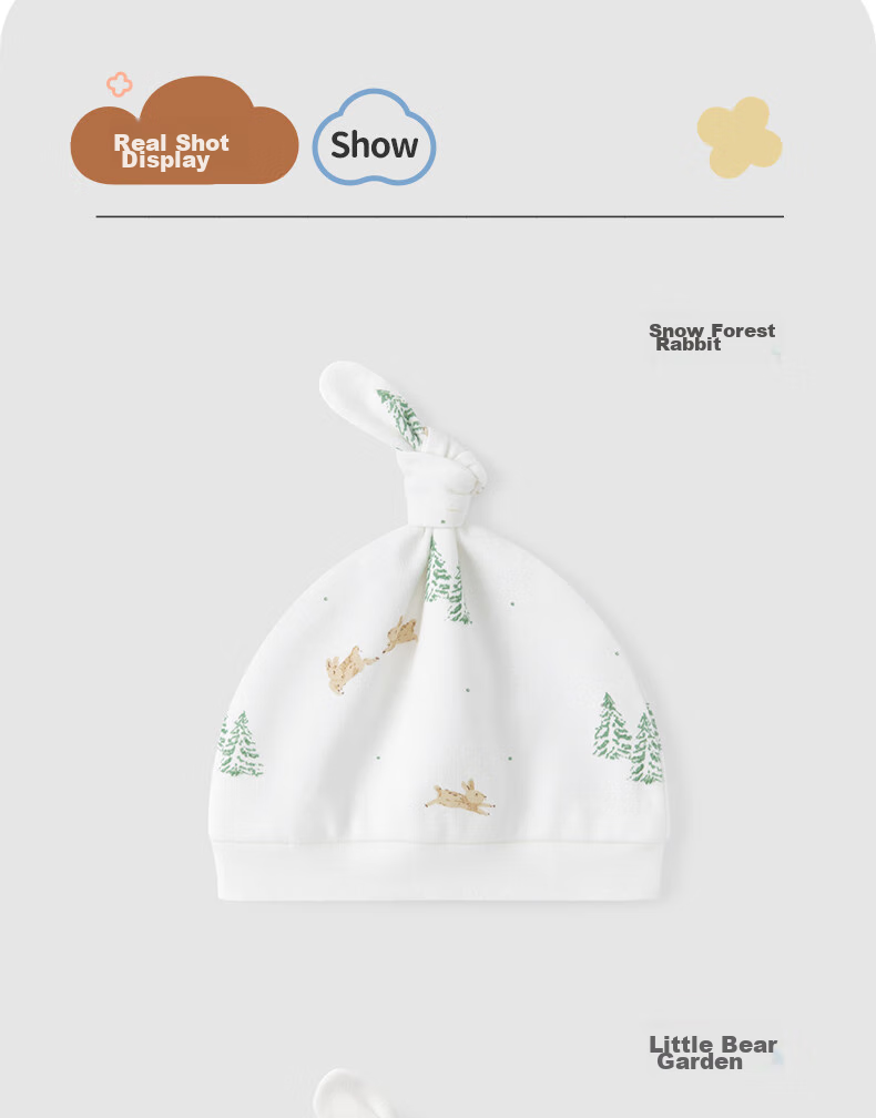 Guaiqixiong Newborn Boneless Cap for Spring And Autumn, Pure Cotton Infant Cap, Cute Head Protection Hat 14