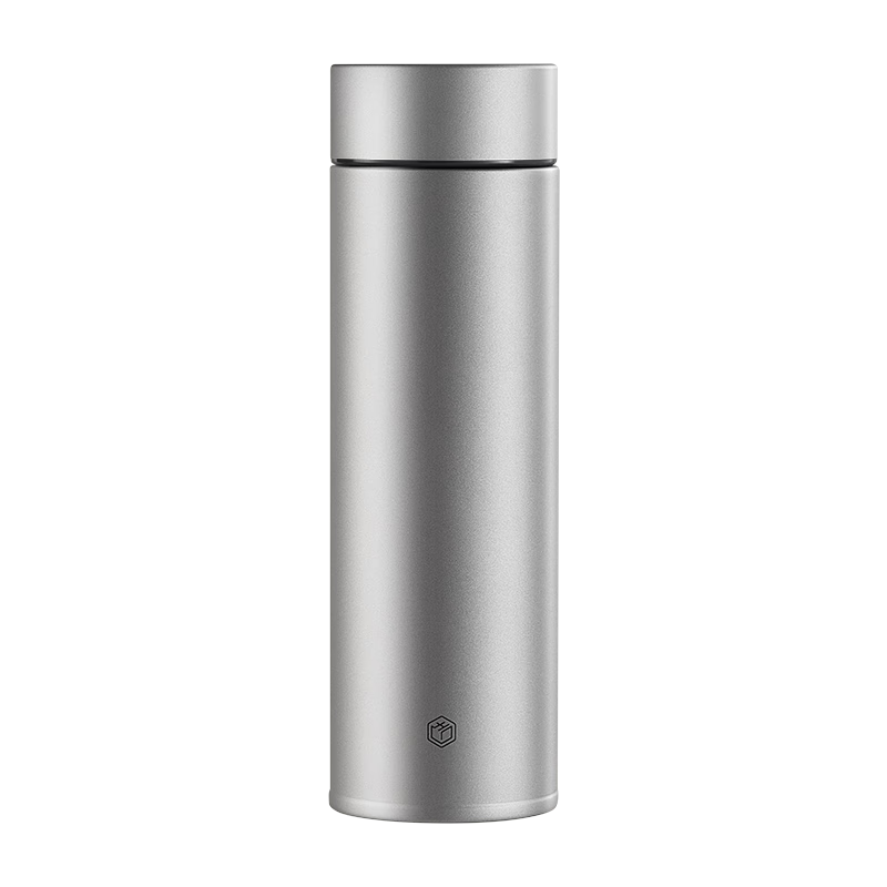 JD Jingzao Pure Titanium Insulated Water Bottle Tea Separation [Pure Titanium Inside and Out] Coffee Water Cup for Men and Women Gray 470ml
