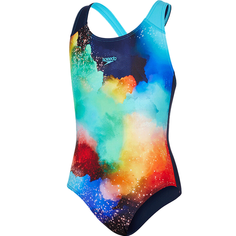 Speedo Children's Swimsuit, Classic Racing Training, Chlorine-Resistant, Soft-Fitting, Quick-Drying One-Piece Swimsuit for Girls, Sea Blue/blue, Size 30