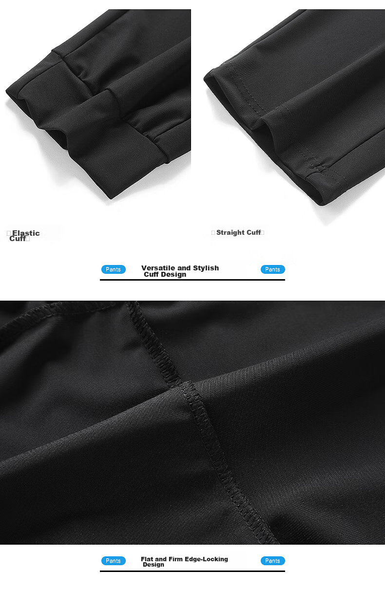 JEEP SPIRIT Casual Pants, Summer Ice Silk Trousers, Breathable Quick-Dry Versatile Lightweight Casual Sports Pants, Black Ankle-Tied, 5XL 21