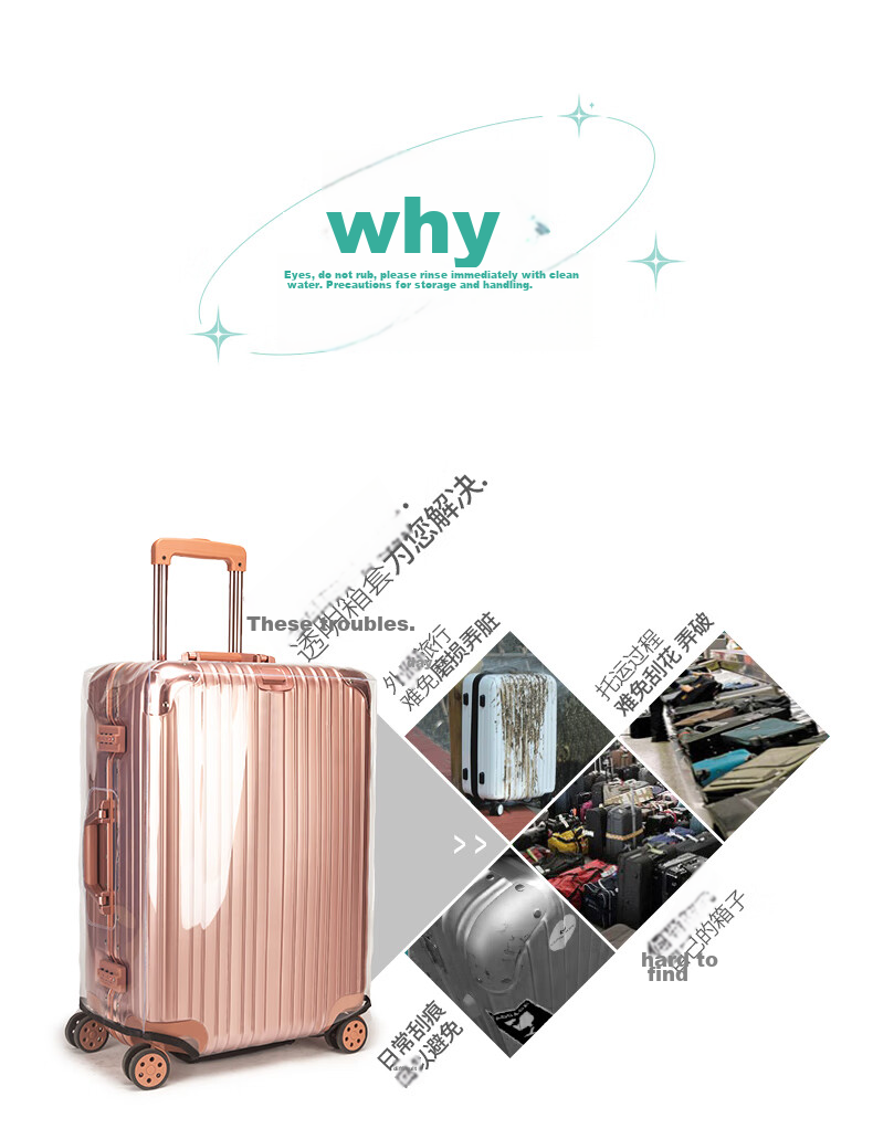 Siwangongli Luggage Protective Cover, Suitcase Handle Cover, Wear-Resistant Outer Case, Transparent Protective Cover, Dust Cover SW2025 3