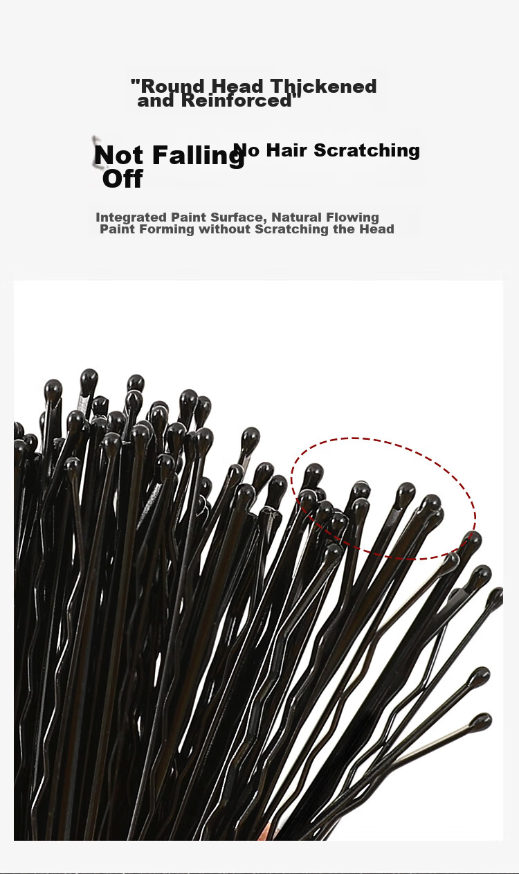 Meifuyu Black Wavy Barrettes, 120 Pieces, Small Black Clips, Invisible Hairpins, Bangs Clips, Side Clips MF8270 7
