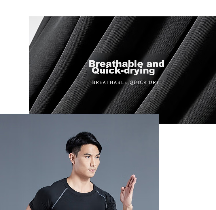 Fandimu Men's Sports Set, Quick-Dry Cool Short-Sleeve T-Shirt, Fitness Wear, High-Elasticity Training Breathable Track And Field Running Badminton Outfit 25