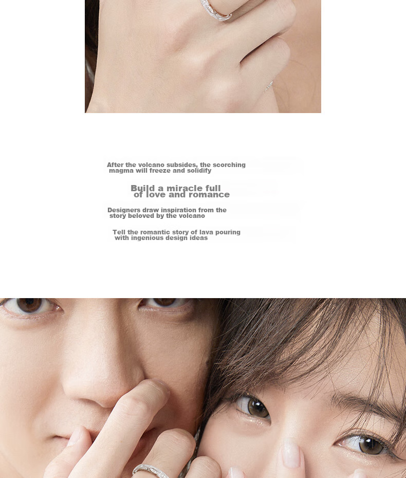 Fanci Lava Love Matching Rings, Silver Couple Rings, Birthday Confession Anniversary Gift for Boyfriend Girlfriend 9
