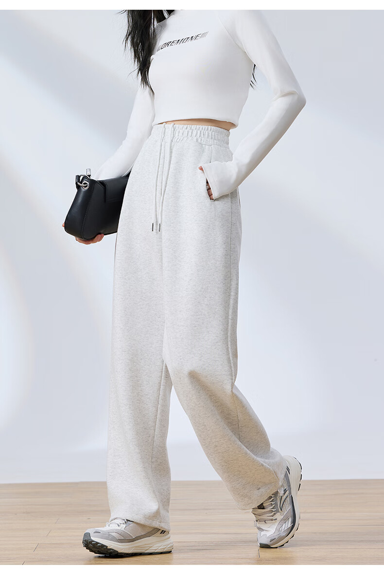 Langsha Women's Sweatpants Spring Autumn American Style Sports Pants Loose Slim Fit Jogger Straight Leg Two-Way Casual Draped Wide-Leg Pants 13