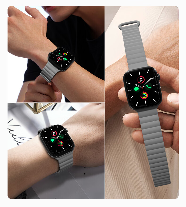Lanxingxiansheng Compatible with Apple Watch Band, Suitable for Apple IWatch Ultra 2 Fluorine Rubber Strap, Watch Ultra/S9/8/7/6/5/4/SE Sports Band, Black 18