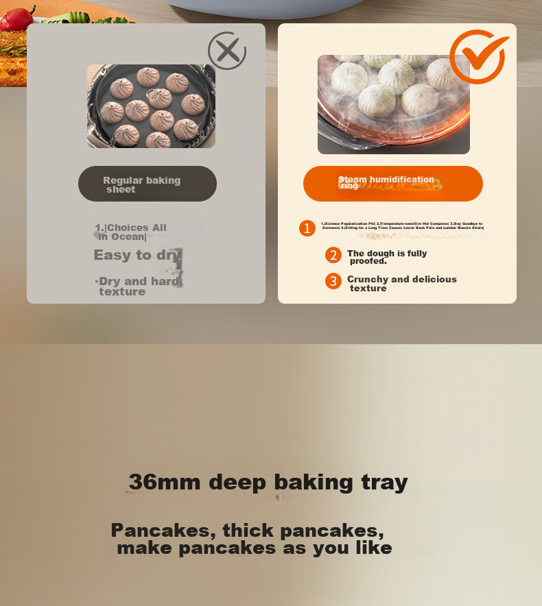 Joyoung Electric Griddle Sandwich Maker Breakfast Machine with 36mm Deep Baking Plate, Fluorine-Free Titanium Ceramic, Ultra-Wear Resistant, Low-Oil Home Grill And Pan Frying Machine, High-Power Pancake Maker GK550Pro 10