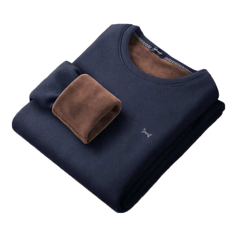 MiiOW [Combed Cotton] Men's Thermal Underwear, Fleece-Lined Thickened Autumn Top And Bottom, Men's Warm Set, Cotton Clothing And Pants for Me
