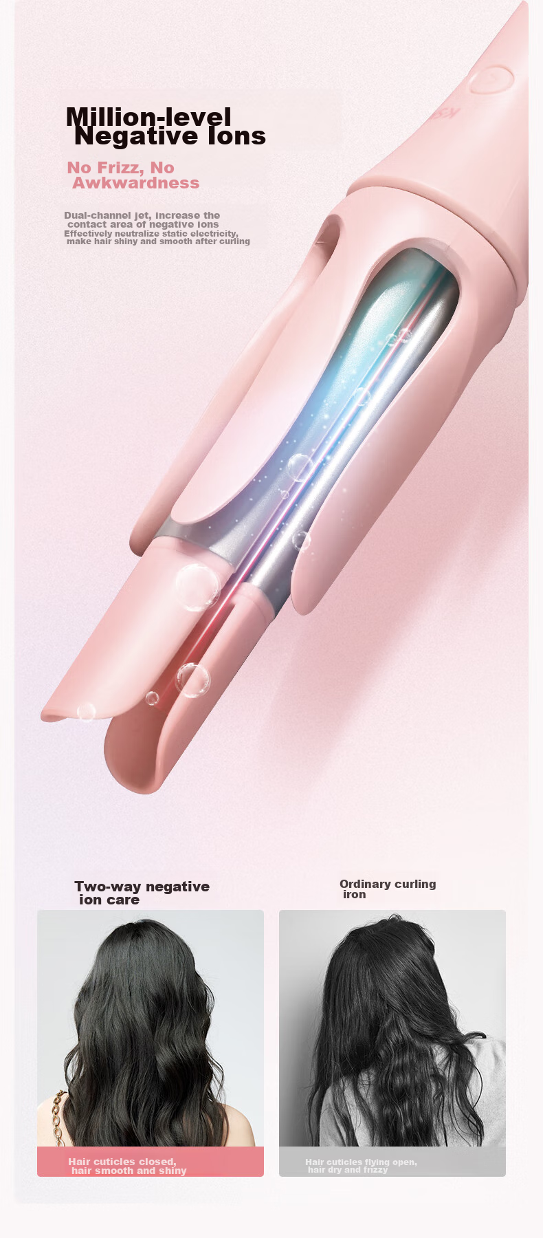 Jindao Fully Automatic Curling Iron, Gentle on Hair, Big Wavy Curl, Lazy Atmosphere, No-Stress Electric Curling Tool, Non-Sticky Hair Styling, 32mm Negative Ion K3 Portable, National Day Holiday Gift 9