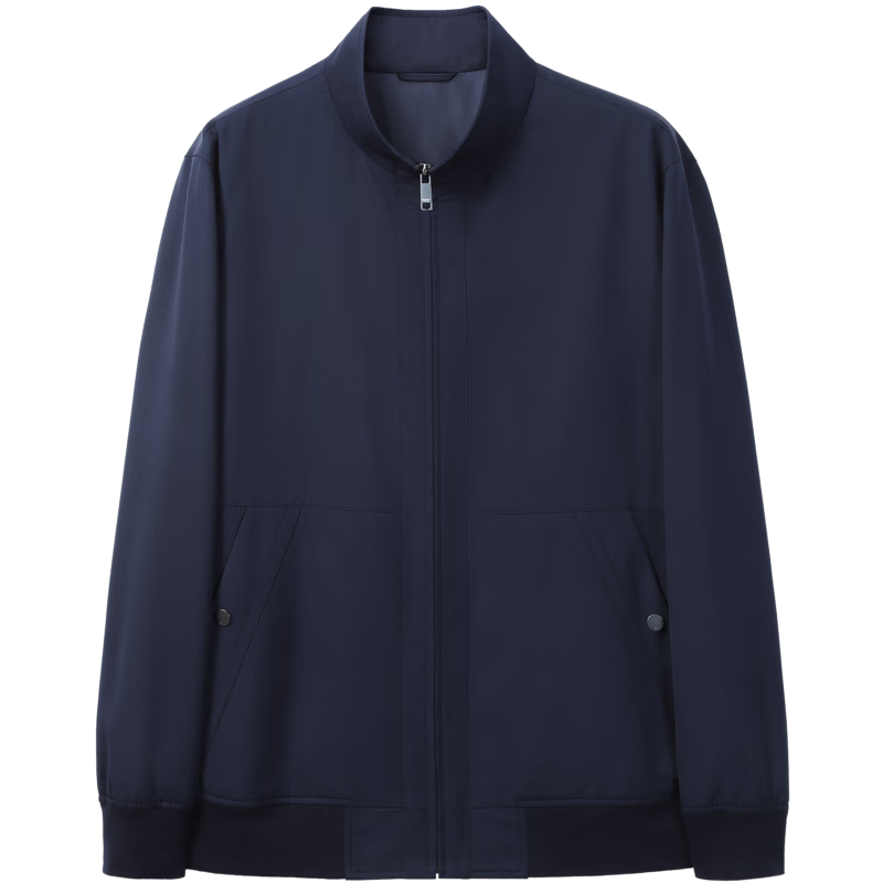 Goldlion [Leader Jacket] Autumn Winter Men's Machine Washable Wool Stand Collar Easy Care Business Coat Navy Blue M00