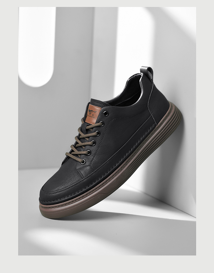 SEPTWOLVES Men's Versatile Shoes, Men's Sneakers, Men's Leather Shoes, Casual Shoes for Men W8333083270 Black-Brown 38 11