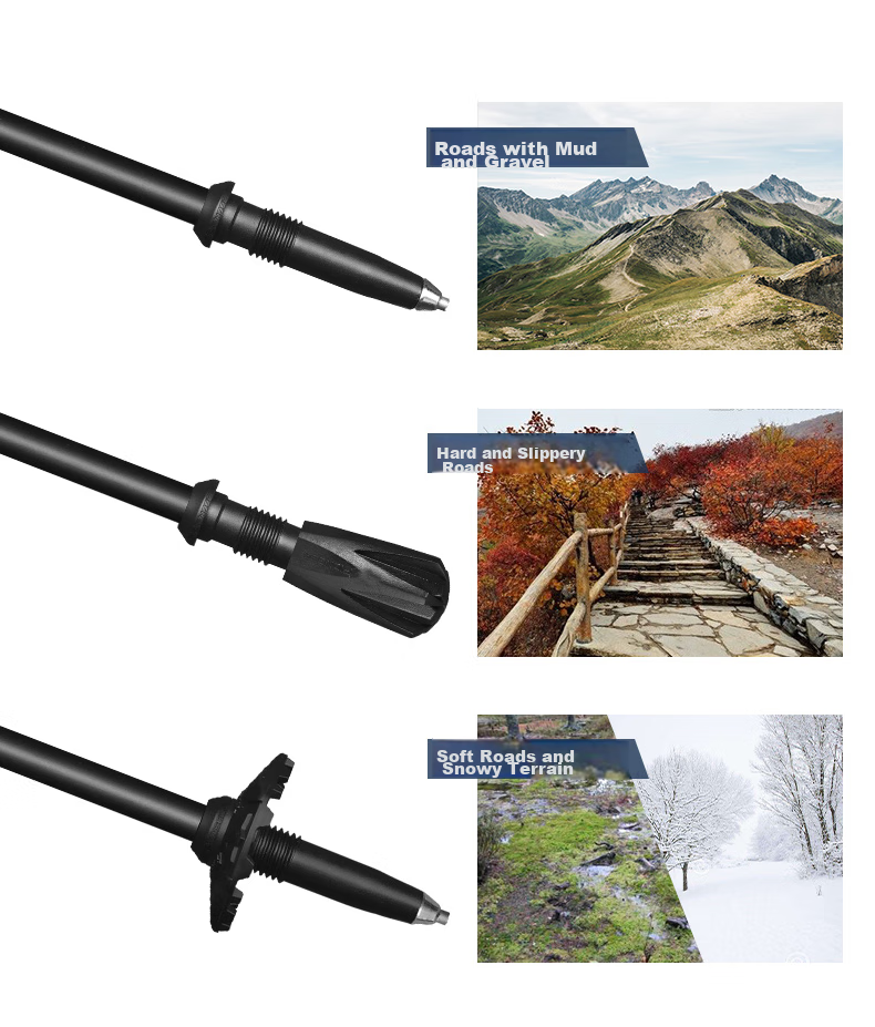 Pioneer Tianlangxing 5 Series Trekking Pole, 7075 Aluminum Alloy Cane, Children's Stick, Adult Universal Straight Handle, Gray 12