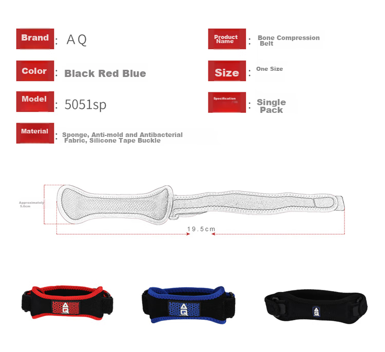 AQ Patellar Strap Compression Band Patellar Protection Band for Men And Women Sports Patellar Knee Brace 50511SP Black And Red 9