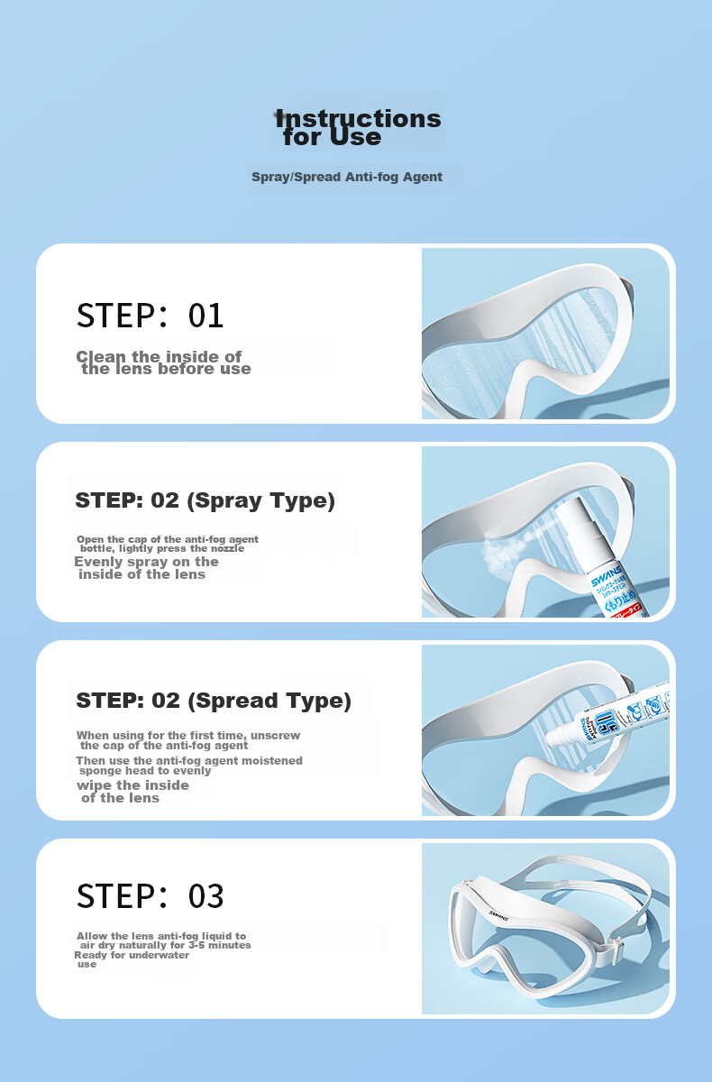 SWANS Anti-Fog Spray for Swimming Goggles, Waterproof High-Definition Swimming Glasses Spray, Professional Anti-Fog Spray, Imported from Japan, Spray SA-30B 10
