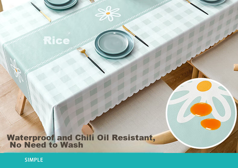 MOON TIME Waterproof And Oil-Proof Tablecloth, Washable Dining Table Cover, Rectangular Table Mat for Restaurant And Coffee Table, Thick Placemat 2