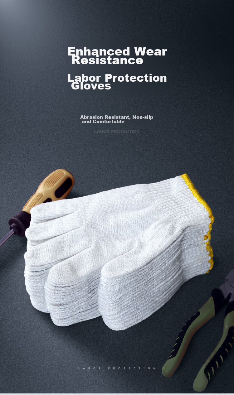 Minggu Cotton Work Gloves, 30 Pairs, Grade A Cotton Yarn Gloves, Soft Wholesale, Thickened Wear-Resistant Construction Site Gloves, 30 Pairs [Full Weight] CW092068 1