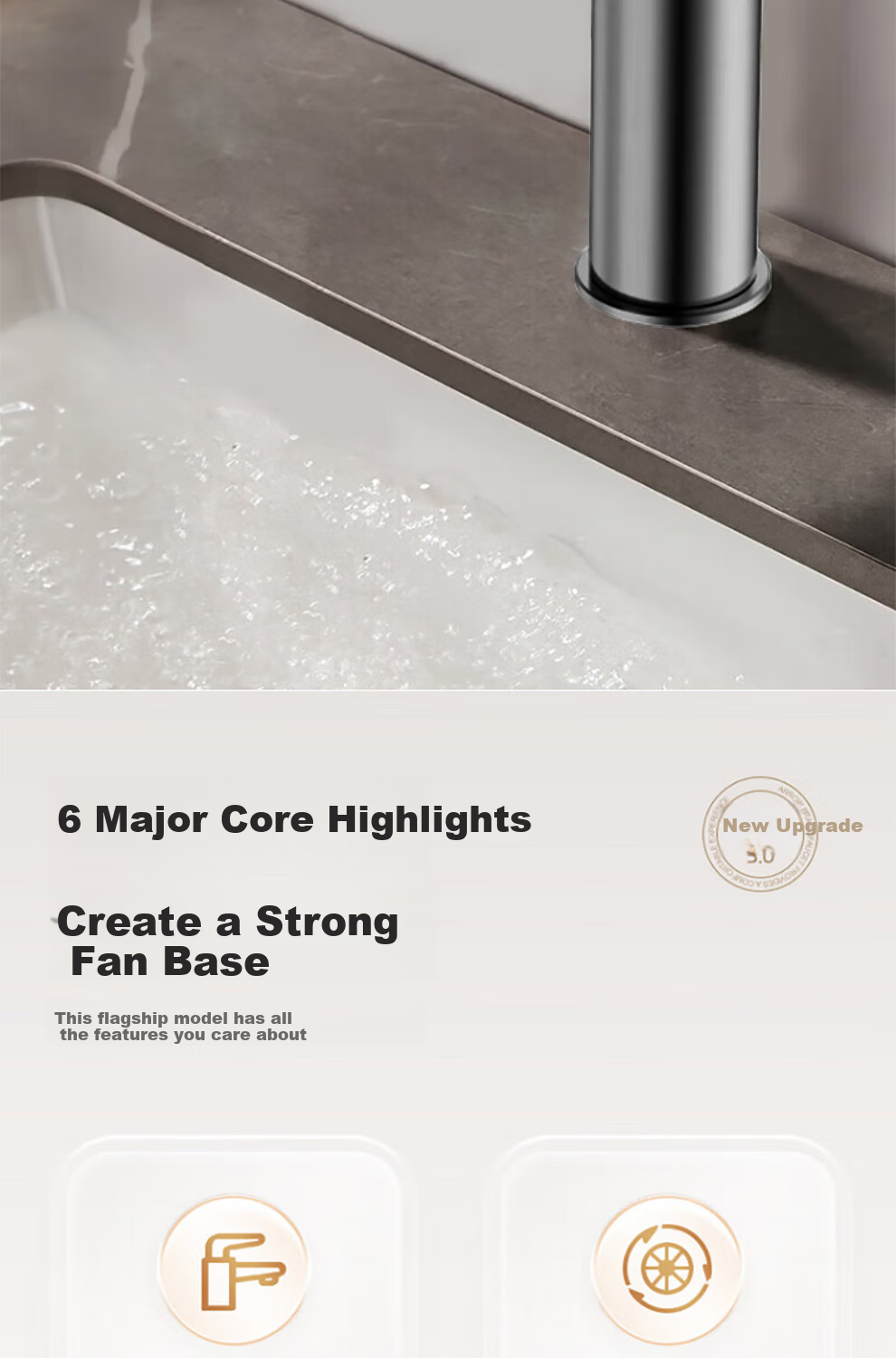 ARROW Bathroom Basin Faucet Stainless Steel Dual Control Hot and Cold Washbasin Silver AE41131SS 3