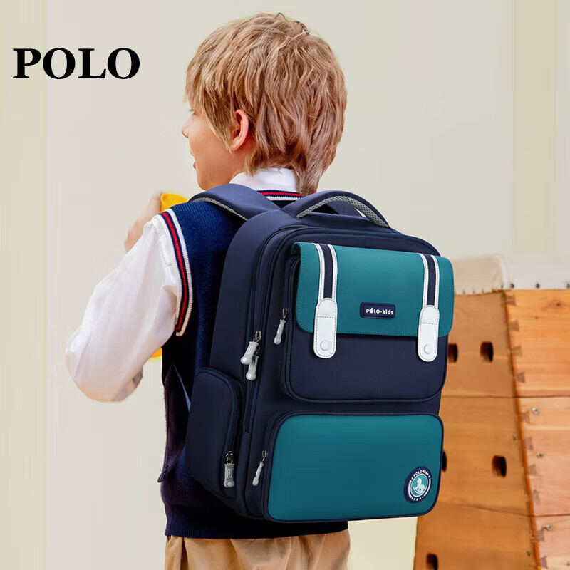 POLO Backpack for Primary School Students, Grades 1-3 And 6, Large Capacity Lightweight Reduced Burden Backpack for Boys And Girls