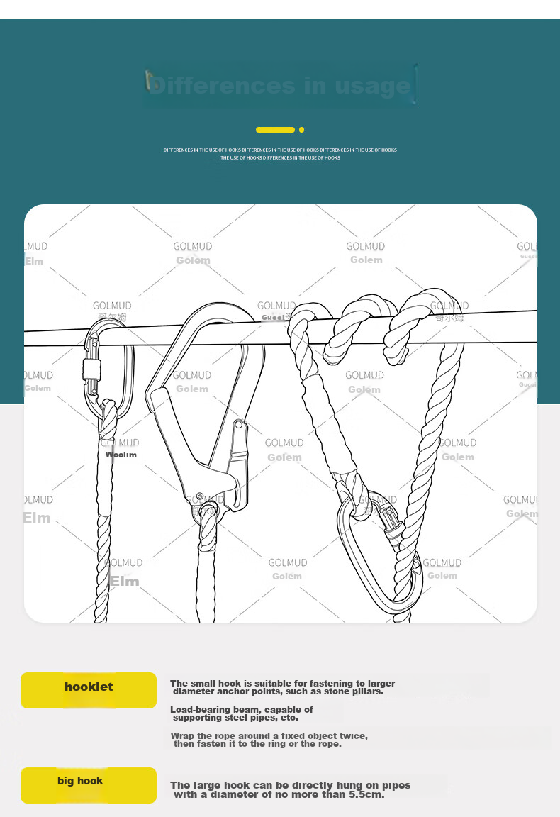 Geermu Safety Belt, National Standard Single Waist-Style Belt, Safety Rope Work Harness, GD3677 Single Small Hook, 1.8 Meters 8
