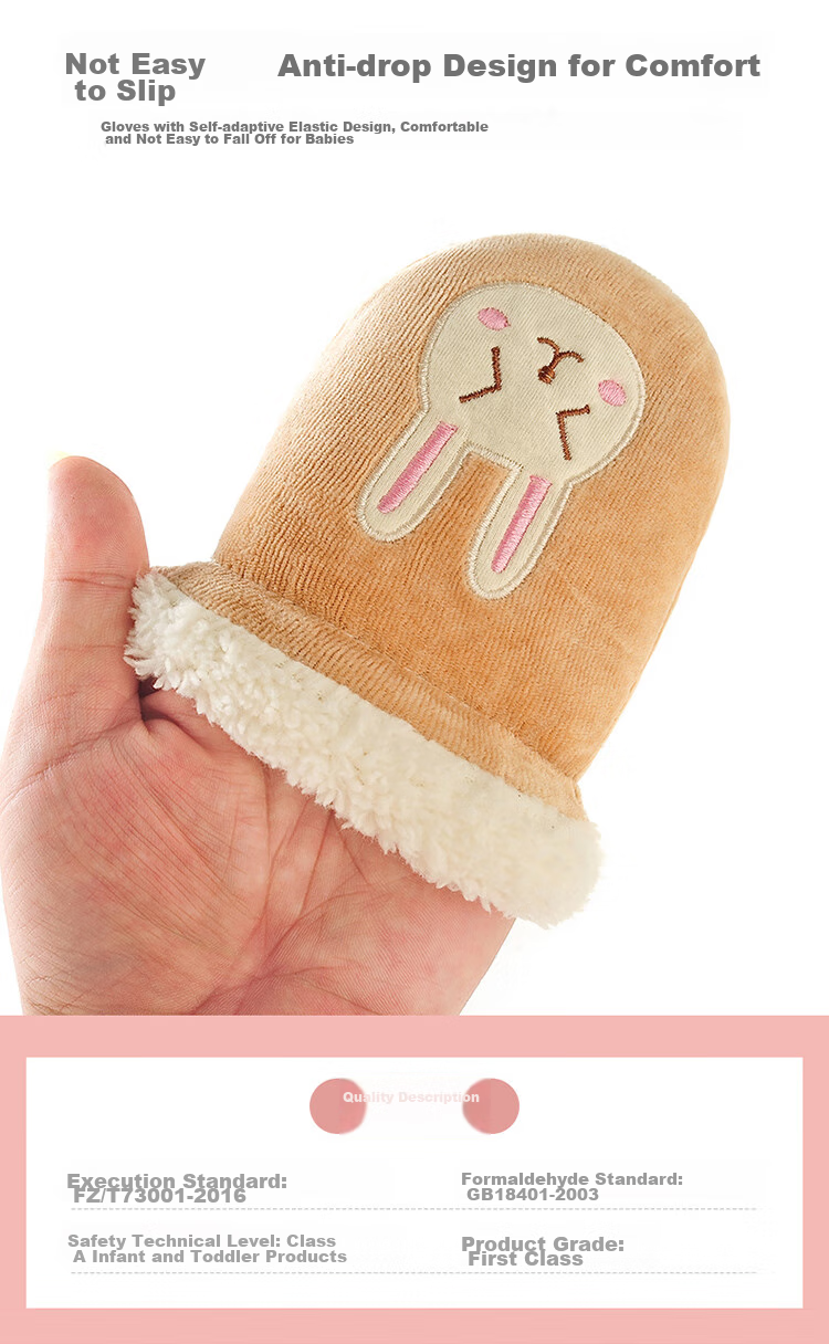 LAXIALIYA Baby Gloves for Autumn And Winter, Suitable for Infants Aged 0-1 Thickened Warm Children's Newborn Infant Fleece-Lined Sleepwear Anti-Freeze 10