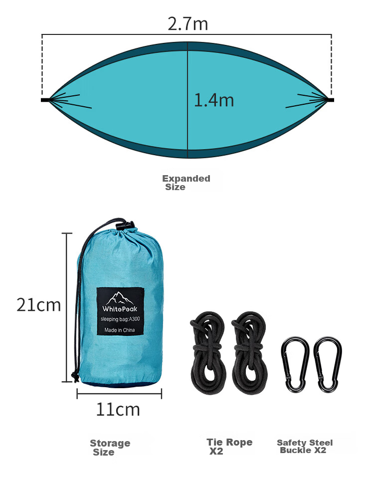 WhitePeak Adult Outdoor Travel Winter Four-Season Warm Camping Double Sleeping Bag with Hollow Cotton and Dirt Isolation 1KG 13