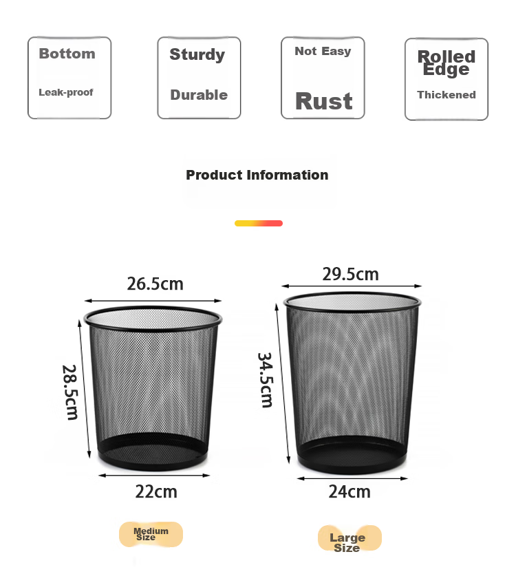 Haisidike Commercial Trash Can, Random Color (1 Piece), Simple And Stylish Paper Basket, Hollow Garbage Bin, Kitchen Bathroom Plastic Trash Can, HKL-6 5